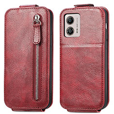 Leather Case Flip Cover Vertical for Motorola Moto G53y 5G Red