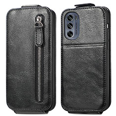 Leather Case Flip Cover Vertical for Motorola Moto G62 5G Black