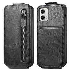 Leather Case Flip Cover Vertical for Motorola Moto G73 5G Black