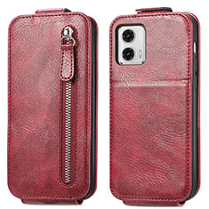 Leather Case Flip Cover Vertical for Motorola Moto G73 5G Red