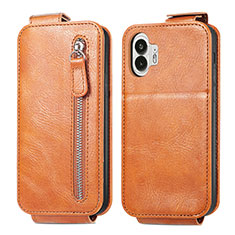 Leather Case Flip Cover Vertical for Nothing Phone 2 Brown