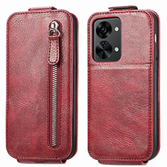 Leather Case Flip Cover Vertical for OnePlus Nord 2T 5G Red