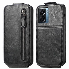 Leather Case Flip Cover Vertical for Oppo A77 5G Black