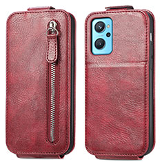 Leather Case Flip Cover Vertical for Oppo A96 4G Red