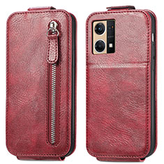 Leather Case Flip Cover Vertical for Oppo F21 Pro 4G Red