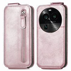 Leather Case Flip Cover Vertical for Oppo Find X6 5G Rose Gold