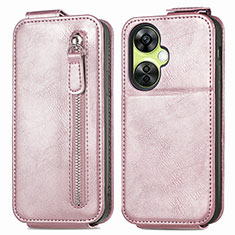 Leather Case Flip Cover Vertical for Oppo K11x 5G Rose Gold