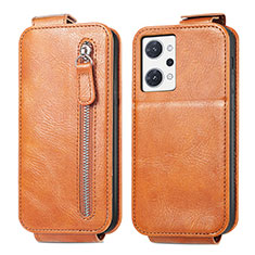 Leather Case Flip Cover Vertical for Oppo Reno7 A Brown