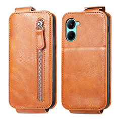 Leather Case Flip Cover Vertical for Realme C33 (2023) Brown