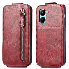 Leather Case Flip Cover Vertical for Realme C33 (2023) Red