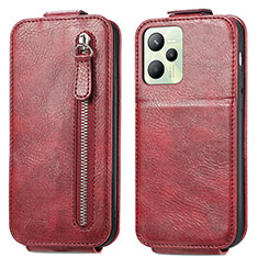 Leather Case Flip Cover Vertical for Realme C35 Red