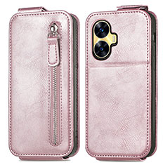 Leather Case Flip Cover Vertical for Realme C55 Rose Gold