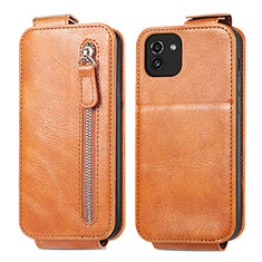 Leather Case Flip Cover Vertical for Samsung Galaxy A03 Brown