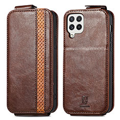 Leather Case Flip Cover Vertical for Samsung Galaxy A22 4G Brown