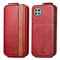Leather Case Flip Cover Vertical for Samsung Galaxy A22 5G Red