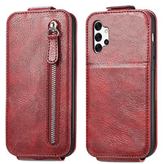 Leather Case Flip Cover Vertical for Samsung Galaxy A32 4G Red