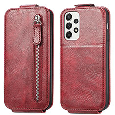 Leather Case Flip Cover Vertical for Samsung Galaxy A73 5G Red