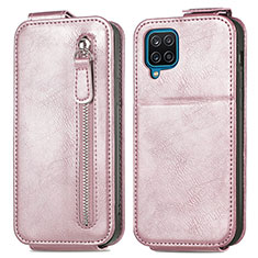 Leather Case Flip Cover Vertical for Samsung Galaxy F12 Rose Gold
