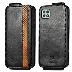 Leather Case Flip Cover Vertical for Samsung Galaxy F42 5G Black