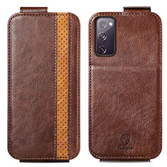 Leather Case Flip Cover Vertical for Samsung Galaxy S20 FE 4G Brown