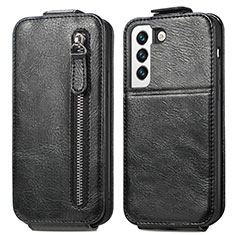 Leather Case Flip Cover Vertical for Samsung Galaxy S22 Plus 5G Black