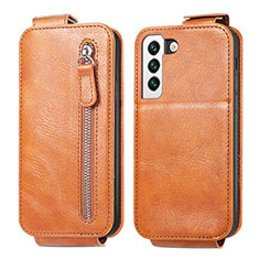 Leather Case Flip Cover Vertical for Samsung Galaxy S24 5G Brown