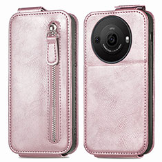 Leather Case Flip Cover Vertical for Sharp Aquos R8 Pro Rose Gold