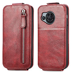 Leather Case Flip Cover Vertical for Sharp Aquos R8s Red