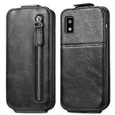 Leather Case Flip Cover Vertical for Sharp Aquos wish3 Black