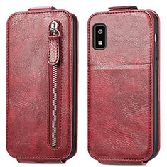 Leather Case Flip Cover Vertical for Sharp Aquos wish3 Red