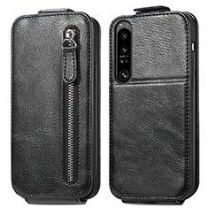 Leather Case Flip Cover Vertical for Sony Xperia 1 IV SO-51C Black