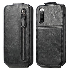 Leather Case Flip Cover Vertical for Sony Xperia 10 IV SOG07 Black