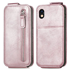 Leather Case Flip Cover Vertical for Sony Xperia Ace III SO-53C Rose Gold