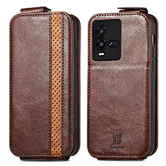 Leather Case Flip Cover Vertical for Vivo iQOO 9T 5G Brown