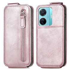 Leather Case Flip Cover Vertical for Vivo iQOO Z6 Pro 5G Rose Gold