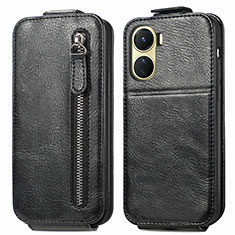 Leather Case Flip Cover Vertical for Vivo Y02S Black