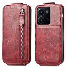 Leather Case Flip Cover Vertical for Vivo Y35 4G Red