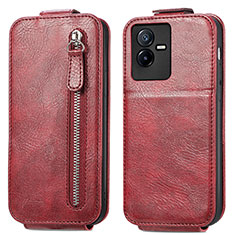 Leather Case Flip Cover Vertical for Vivo Y73t Red