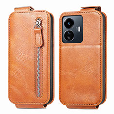 Leather Case Flip Cover Vertical for Vivo Y77 5G Brown