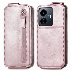 Leather Case Flip Cover Vertical for Vivo Y77e 5G Rose Gold