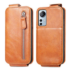 Leather Case Flip Cover Vertical for Xiaomi Mi 12 5G Brown