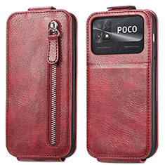 Leather Case Flip Cover Vertical for Xiaomi Poco C40 Red