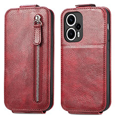 Leather Case Flip Cover Vertical for Xiaomi Poco F5 5G Red