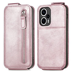 Leather Case Flip Cover Vertical for Xiaomi Poco F5 5G Rose Gold