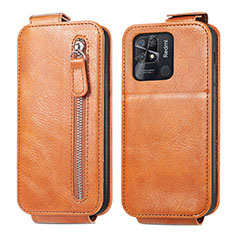 Leather Case Flip Cover Vertical for Xiaomi Redmi 10 India Brown