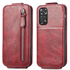 Leather Case Flip Cover Vertical for Xiaomi Redmi Note 11 4G (2022) Red