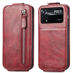 Leather Case Flip Cover Vertical for Xiaomi Redmi Note 11E Pro 5G Red