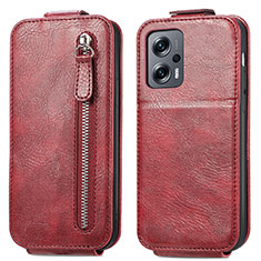 Leather Case Flip Cover Vertical for Xiaomi Redmi Note 11T Pro+ Plus 5G Red