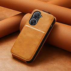 Leather Case Flip Cover Vertical S01D for Asus Zenfone 9 Brown