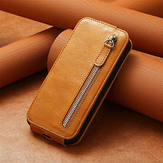 Leather Case Flip Cover Vertical S01D for Google Pixel 6a 5G Brown